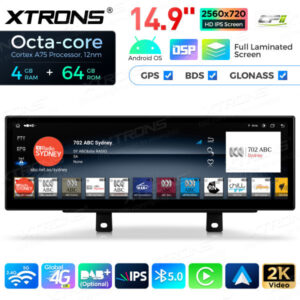 QLB42THNBR 14,9 Zoll Octa Core 4 + 64 GB Global 4G LTE Android Autoradio Multimedia-Player mit vollständig laminiertem 2K IPS