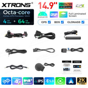 QLB42THNBR 14,9 Zoll Octa Core 4 + 64 GB Global 4G LTE Android Autoradio Multimedia-Player mit vollständig laminiertem 2K IPS
