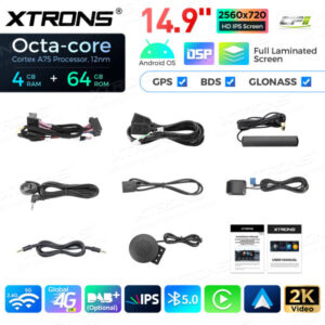 QLB42X5CIL 14,9 Zoll Octa Core 4 + 64 GB Global 4G LTE Android Autoradio Multimedia-Player mit vollständig laminiertem 2K IPS