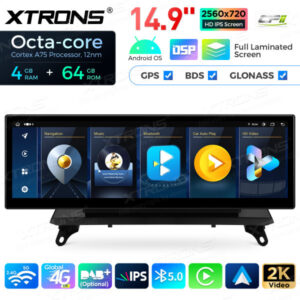 QLB42X5CIL 14,9 Zoll Octa Core 4 + 64 GB Global 4G LTE Android Autoradio Multimedia-Player mit vollständig laminiertem 2K IPS