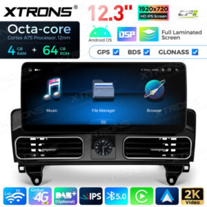 QLM2245M12ML45 12,3 Zoll Octa Core 4 + 64 GB Global 4G LTE Android Autoradio Multimedia Player mit vollständig laminiertem Bi