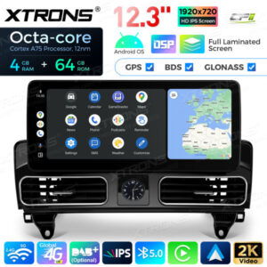 QLM2245M12ML45 12,3 Zoll Octa Core 4 + 64 GB Global 4G LTE Android Autoradio Multimedia Player mit vollständig laminiertem Bi