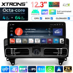 QLM2245M12ML45 12,3 Zoll Octa Core 4 + 64 GB Global 4G LTE Android Autoradio Multimedia Player mit vollständig laminiertem Bi