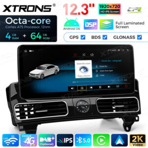 QLM2245M12ML45 12,3 Zoll Octa Core 4 + 64 GB Global 4G LTE Android Autoradio Multimedia Player mit vollständig laminiertem Bi