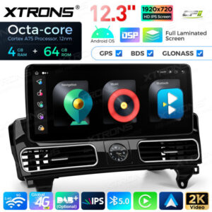 QLM2245M12ML45 12,3 Zoll Octa Core 4 + 64 GB Global 4G LTE Android Autoradio Multimedia Player mit vollständig laminiertem Bi