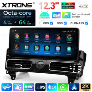 QLM2245M12ML45 12,3 Zoll Octa Core 4 + 64 GB Global 4G LTE Android Autoradio Multimedia Player mit vollständig laminiertem Bi