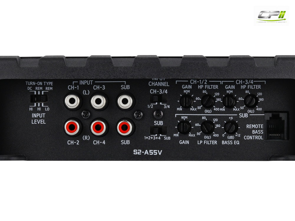 Alpine S2-A55V S-Series 5-Kanal Digital-Verstärker- RMS Power Ratings 4x 60W + 1x 300 W @ 2 Ohm – S2-A55V-04 CPII
