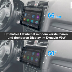 D9-V9W Premium Android Autoradio für VW Golf 6, Golf 5 Plus, Tiguan mit 4 x 100W Class-D Verstärker, 9 Zoll Display (hochaufl