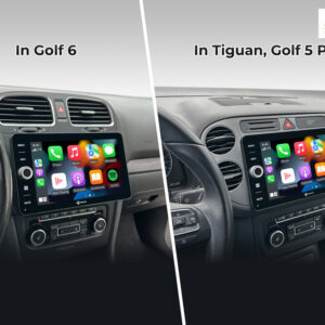 D9-V9W Premium Android Autoradio für VW Golf 6, Golf 5 Plus, Tiguan mit 4 x 100W Class-D Verstärker, 9 Zoll Display (hochaufl