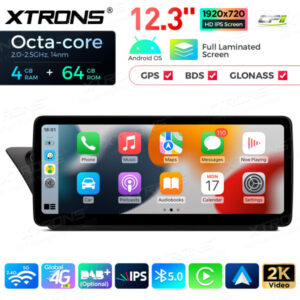 QLA22UCA12A4L 12,3 Zoll Octa Core 4 + 64 GB Global 4G LTE Android Autoradio Multimedia Player mit vollständig laminiertem 2K