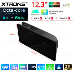 QLA22UCA12A4L 12,3 Zoll Octa Core 4 + 64 GB Global 4G LTE Android Autoradio Multimedia Player mit vollständig laminiertem 2K