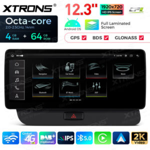 QLA22UCA12Q5L 12,3 Zoll Octa Core 4 + 64 GB Global 4G LTE Android Autoradio Multimedia-Player mit vollständig laminiertem 2K