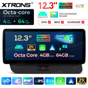 QLA22UCA12Q5L 12,3 Zoll Octa Core 4 + 64 GB Global 4G LTE Android Autoradio Multimedia-Player mit vollständig laminiertem 2K