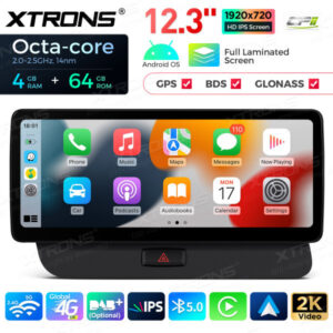 QLA22UCA12Q5L 12,3 Zoll Octa Core 4 + 64 GB Global 4G LTE Android Autoradio Multimedia-Player mit vollständig laminiertem 2K