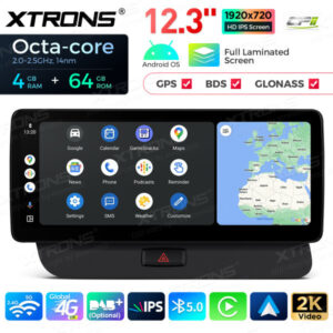 QLA22UCA12Q5L 12,3 Zoll Octa Core 4 + 64 GB Global 4G LTE Android Autoradio Multimedia-Player mit vollständig laminiertem 2K