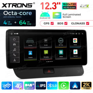 QLA22UCA12Q5L 12,3 Zoll Octa Core 4 + 64 GB Global 4G LTE Android Autoradio Multimedia-Player mit vollständig laminiertem 2K