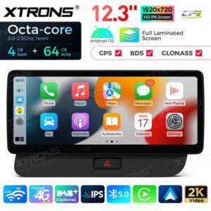 QLA22UCA12Q5R 12,3 Zoll Octa Core 4 + 64 GB Global 4G LTE Android Autoradio Multimedia Player mit vollständig laminiertem 2K
