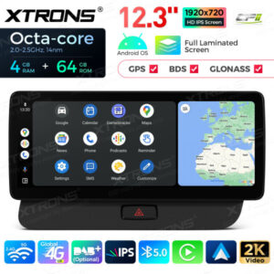 QLA22UCA12Q5R 12,3 Zoll Octa Core 4 + 64 GB Global 4G LTE Android Autoradio Multimedia Player mit vollständig laminiertem 2K