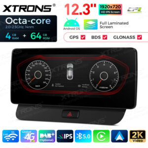 QLA22UCA12Q5R 12,3 Zoll Octa Core 4 + 64 GB Global 4G LTE Android Autoradio Multimedia Player mit vollständig laminiertem 2K
