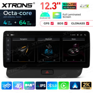 QLA22UCA12Q5R 12,3 Zoll Octa Core 4 + 64 GB Global 4G LTE Android Autoradio Multimedia Player mit vollständig laminiertem 2K