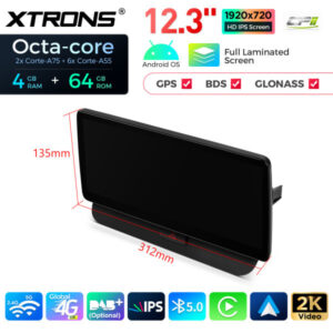 QLA22UHA12Q5R 12,3 Zoll Octa Core 4 + 64 GB Global 4G LTE Android Autoradio Multimedia Player mit vollständig laminiertem 2K