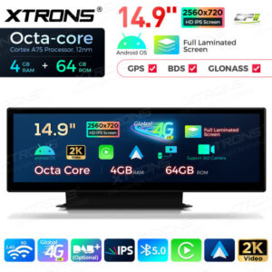 QLA42A4NL 14,9-Zoll-Octa-Core-4+64-GB-Global-4G-LTE-Android-Autoradio-Multimedia-Player mit vollständig laminiertem 2K-IPS-Bi