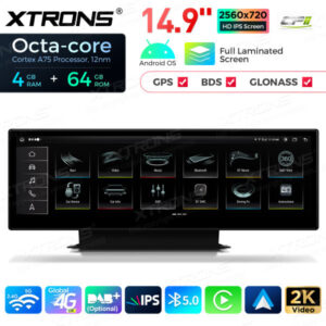 QLA42A4NL 14,9-Zoll-Octa-Core-4+64-GB-Global-4G-LTE-Android-Autoradio-Multimedia-Player mit vollständig laminiertem 2K-IPS-Bi