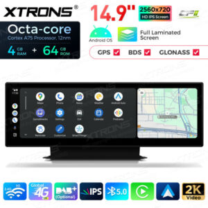 QLA42A4NL 14,9-Zoll-Octa-Core-4+64-GB-Global-4G-LTE-Android-Autoradio-Multimedia-Player mit vollständig laminiertem 2K-IPS-Bi