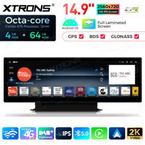 QLA42A4NL 14,9-Zoll-Octa-Core-4+64-GB-Global-4G-LTE-Android-Autoradio-Multimedia-Player mit vollständig laminiertem 2K-IPS-Bi