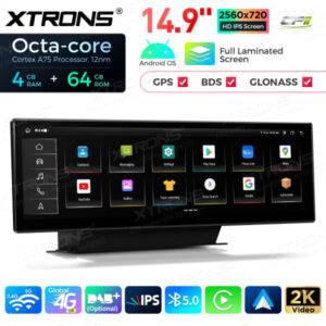QLA42A4NL 14,9-Zoll-Octa-Core-4+64-GB-Global-4G-LTE-Android-Autoradio-Multimedia-Player mit vollständig laminiertem 2K-IPS-Bi