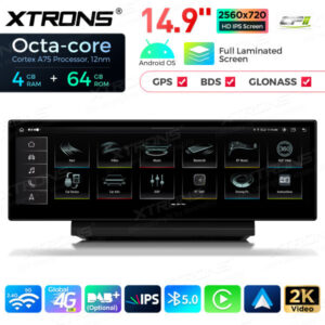 QLA42A6L 14,9 Zoll Octa Core 4 + 64 GB Global 4G LTE Android Autoradio Multimedia-Player mit vollständig laminiertem 2K IPS-B