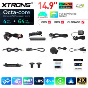 QLA42A6L 14,9 Zoll Octa Core 4 + 64 GB Global 4G LTE Android Autoradio Multimedia-Player mit vollständig laminiertem 2K IPS-B