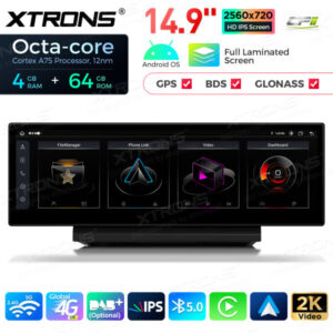 QLA42A6NL 14,9 Zoll Octa Core 4 + 64 GB Global 4G LTE Android Autoradio Multimedia-Player mit vollständig laminiertem 2K IPS-