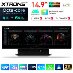 QLA42Q5NL 14,9 Zoll Octa Core 4 + 64 GB Global 4G LTE Android Autoradio Multimedia Player mit vollständig laminiertem 2K IPS-