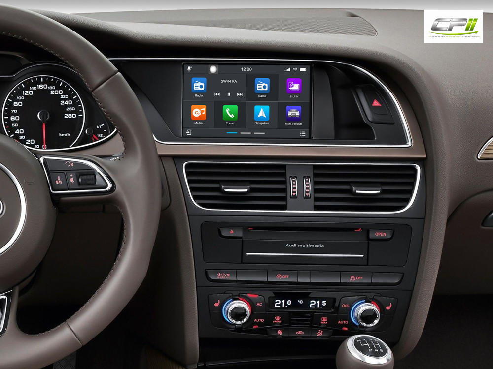 Android Autoradio für Audi A4 A5 Q5 mit 7 Zoll Display (hochauflösend), Inkl. Head-up-Display, Apple CarPlay und Android Auto