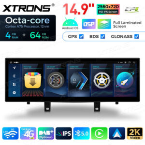QLB42X5NB 14,9 Zoll Octa Core 4 + 64 GB Global 4G LTE Android Auto für BMW X5 F15 / X6 F16 (2014-2017) Stereo Multimedia Play