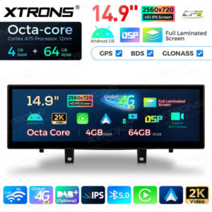 QLB42X5NB 14,9 Zoll Octa Core 4 + 64 GB Global 4G LTE Android Auto für BMW X5 F15 / X6 F16 (2014-2017) Stereo Multimedia Play