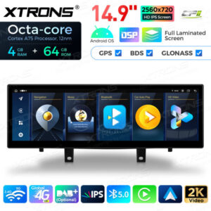 QLB42X5NB 14,9 Zoll Octa Core 4 + 64 GB Global 4G LTE Android Auto für BMW X5 F15 / X6 F16 (2014-2017) Stereo Multimedia Play