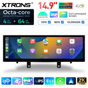 QLB42X5NB 14,9 Zoll Octa Core 4 + 64 GB Global 4G LTE Android Auto für BMW X5 F15 / X6 F16 (2014-2017) Stereo Multimedia Play