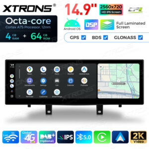 QLB42X5NB 14,9 Zoll Octa Core 4 + 64 GB Global 4G LTE Android Auto für BMW X5 F15 / X6 F16 (2014-2017) Stereo Multimedia Play