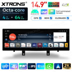 QLB42X5NB 14,9 Zoll Octa Core 4 + 64 GB Global 4G LTE Android Auto für BMW X5 F15 / X6 F16 (2014-2017) Stereo Multimedia Play