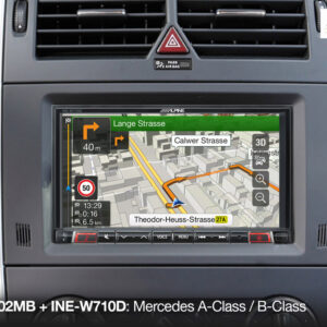 Alpine KIT-702MB Einbauset mit CAN-Bus Interface und Unterstützung der Lenkradfernbedienung & Kombiinstrument-Anzeige für Mer