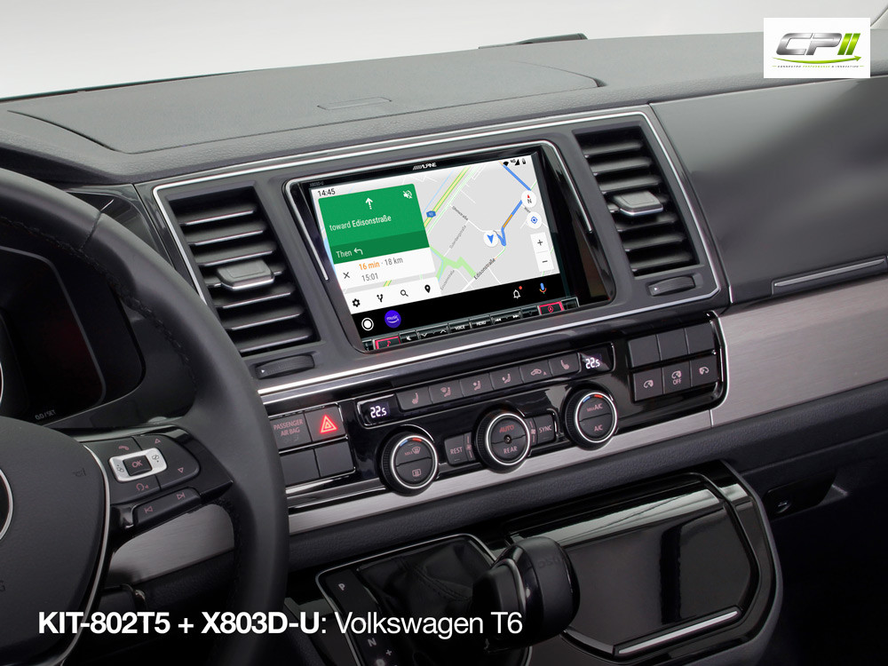Alpine KIT-802T5 Einbauset für X803D-U (VW T6 & T5 Facelift (7 H/E/J)) – KIT-802T5-01 CPII