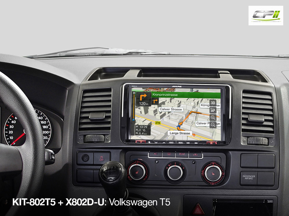 Alpine KIT-802T5 Einbauset für X803D-U (VW T6 & T5 Facelift (7 H/E/J)) – KIT-802T5-04 CPII