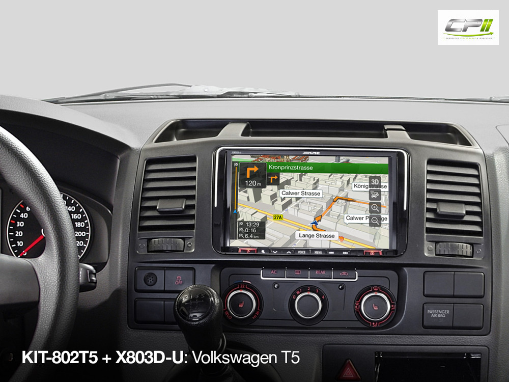 Alpine KIT-802T5 Einbauset für X803D-U (VW T6 & T5 Facelift (7 H/E/J)) – KIT-802T5-09 CPII