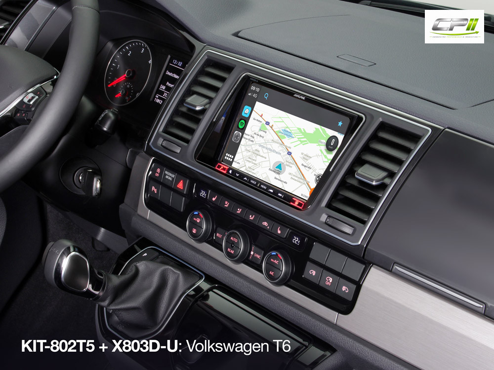 Alpine KIT-802T5 Einbauset für X803D-U (VW T6 & T5 Facelift (7 H/E/J))