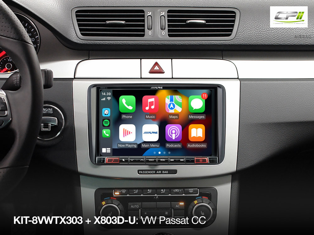 Alpine KIT-8VWTX303 8-Zoll Einbauset für Volkswagen Plattform (MIB-PQ/Golf VI - Seat, Skoda und VW)