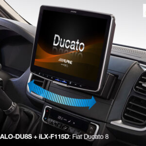 Alpine KIT-HALO-DU8S Schwenkbares Einbauset für Fiat Ducato 8, passend für 2-DIN Öffnung zum Einbau eines Alpine 1-DIN Halo A