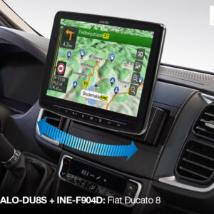 Alpine KIT-HALO-DU8S Schwenkbares Einbauset für Fiat Ducato 8, passend für 2-DIN Öffnung zum Einbau eines Alpine 1-DIN Halo A