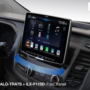 Alpine KIT-HALO-TRA7S Schwenkbares Einbauset für Ford Transit Custom, passend für 1-DIN Öffnung zum Einbau eines Alpine 1-DIN
